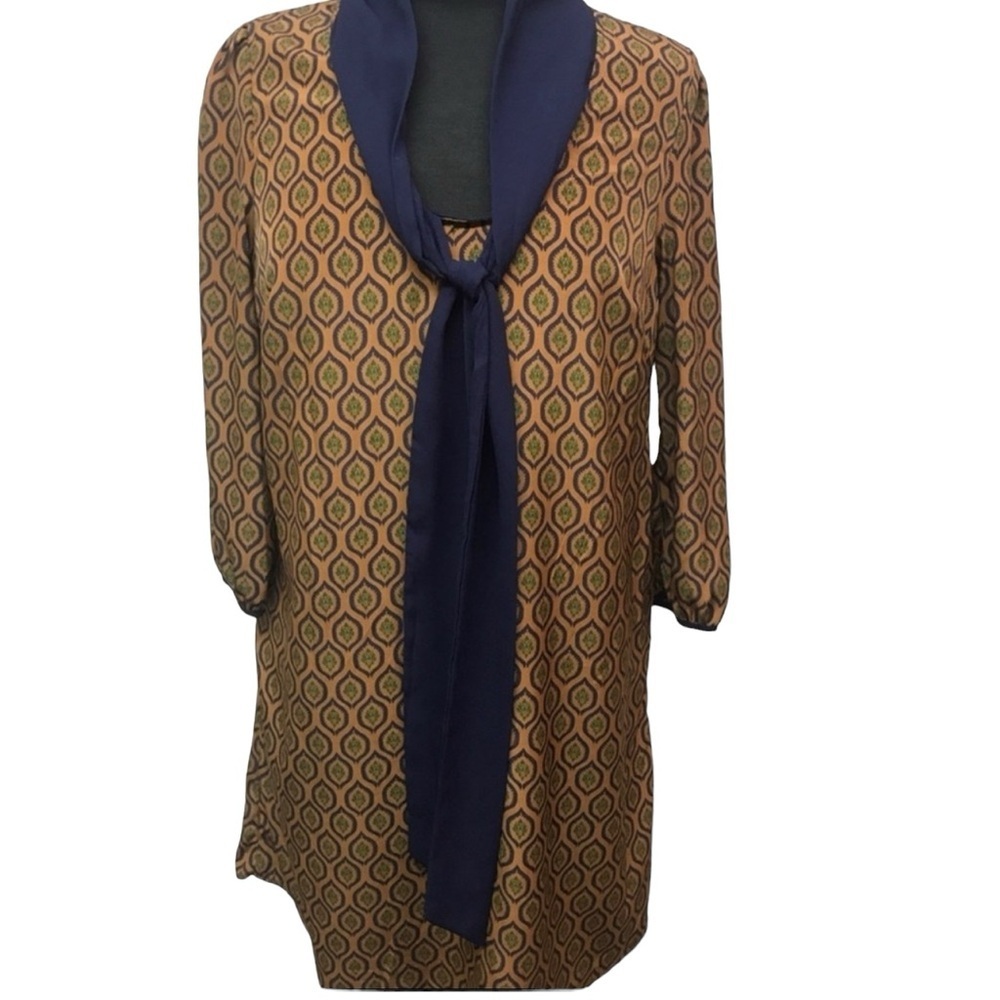 Peppermint Tie Neck Dress